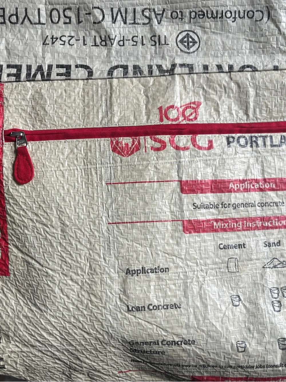 Upcycled Elephant Brand Cement Messenger Bag Handmade in Cambodia Malia Designs